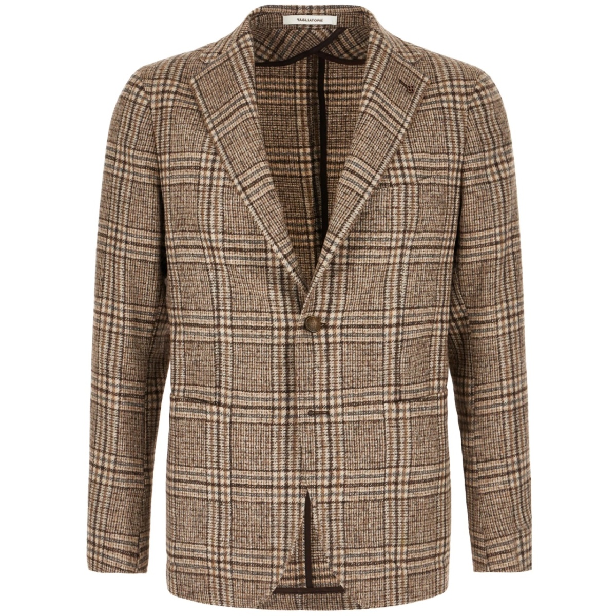 checked single-breasted blazer
