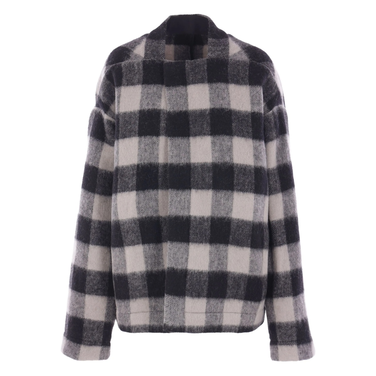 checked wool jacket