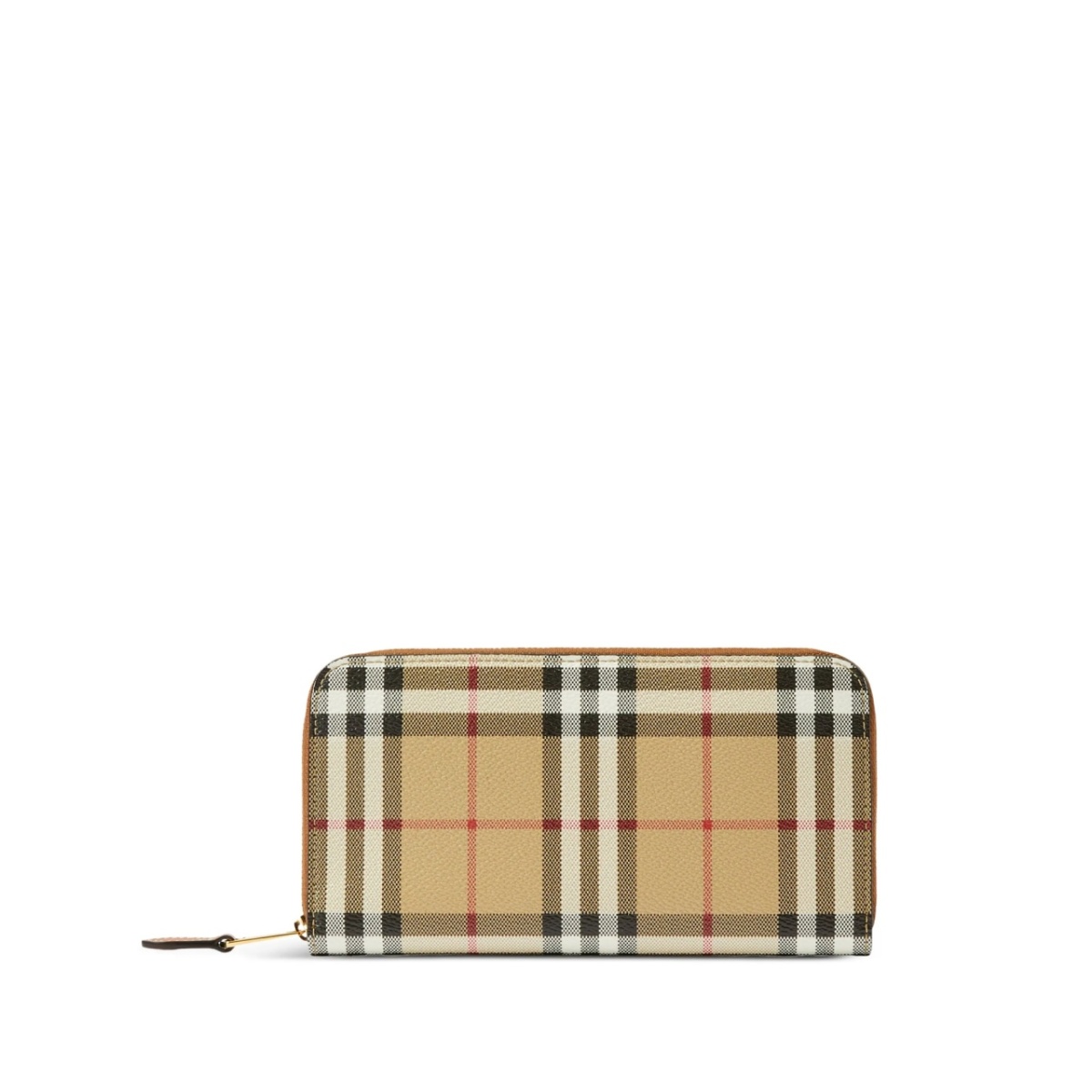 checked zipped leather wallet