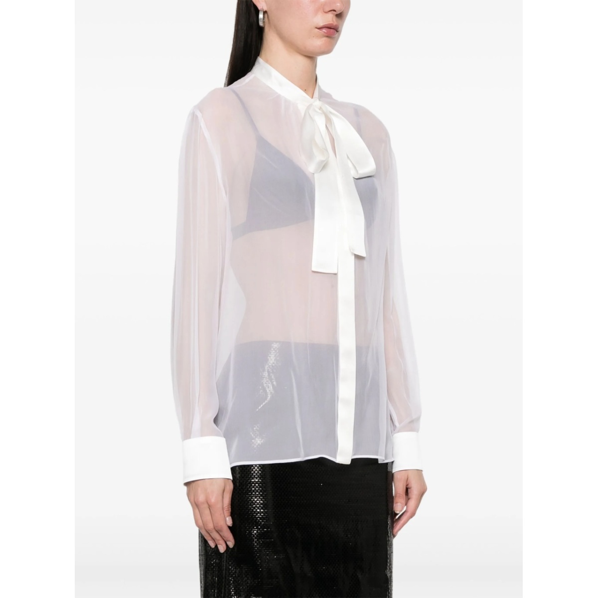 chiffon pussy-bow shirt - Img 3
