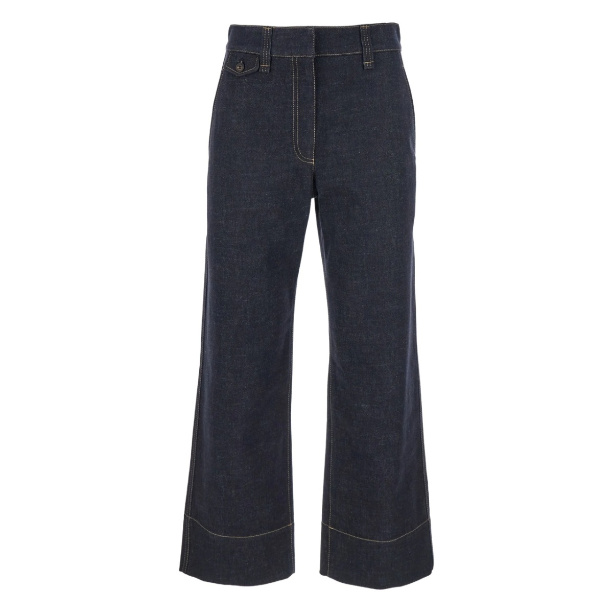 contrast-stitching jeans
