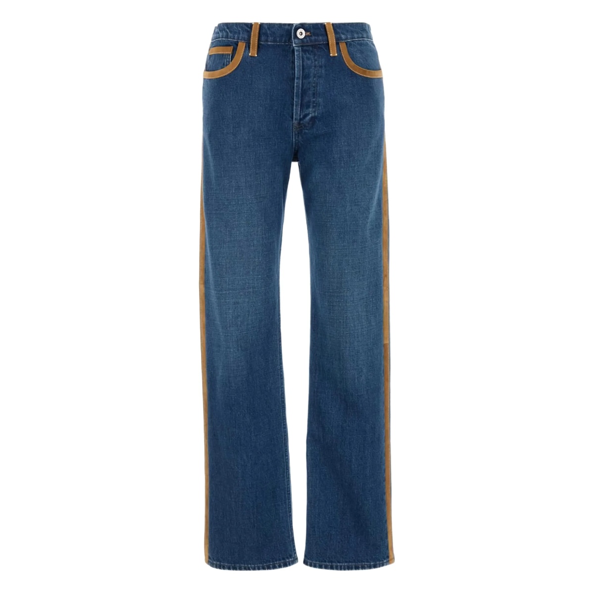 contrast-stitching jeans