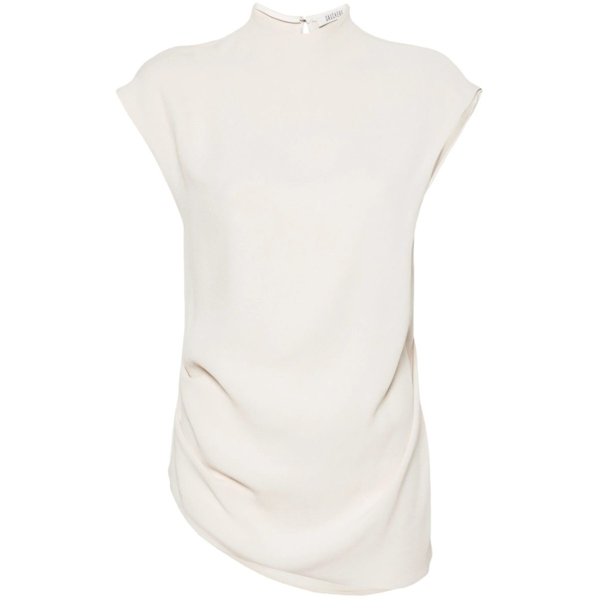 crepe asymmetric sleeveless blouse