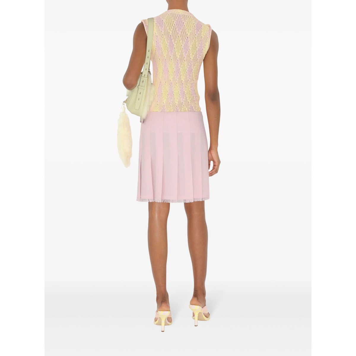 crew-neck argyle intarsia-knit top - Img 4