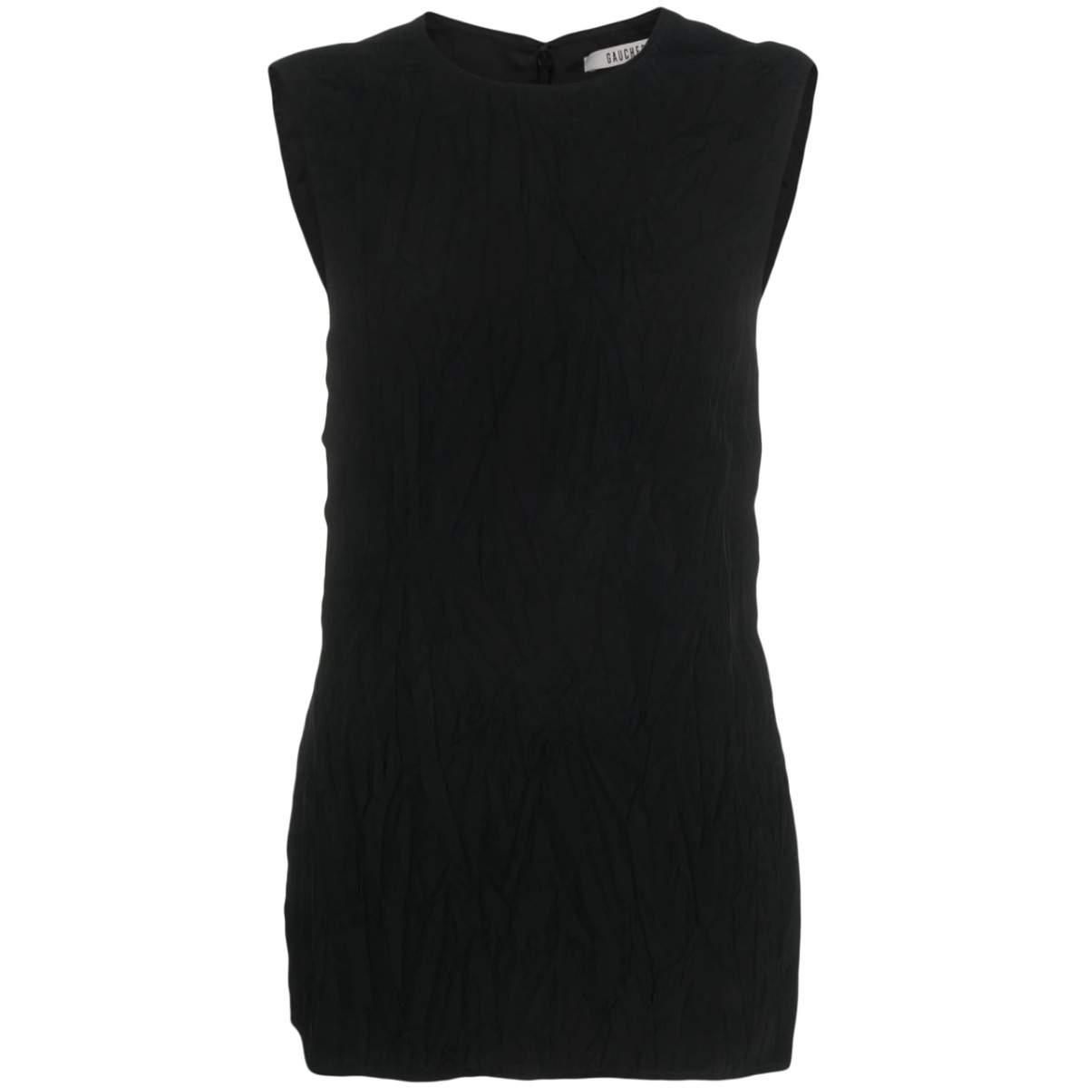 crinkled-finish open-back top