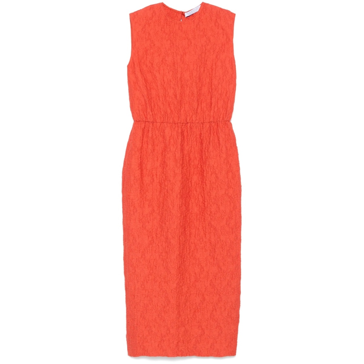 crinkled gathered midi dress