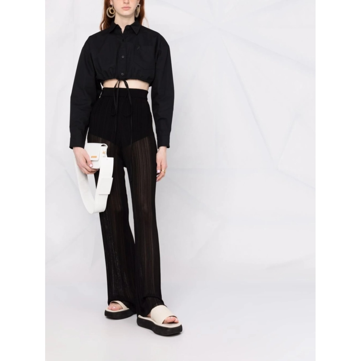 cropped cotton shirt - Img 2