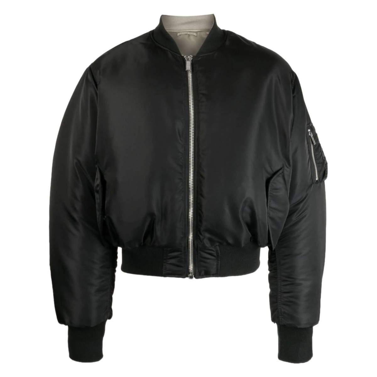 cropped zipped-up bomber jacket