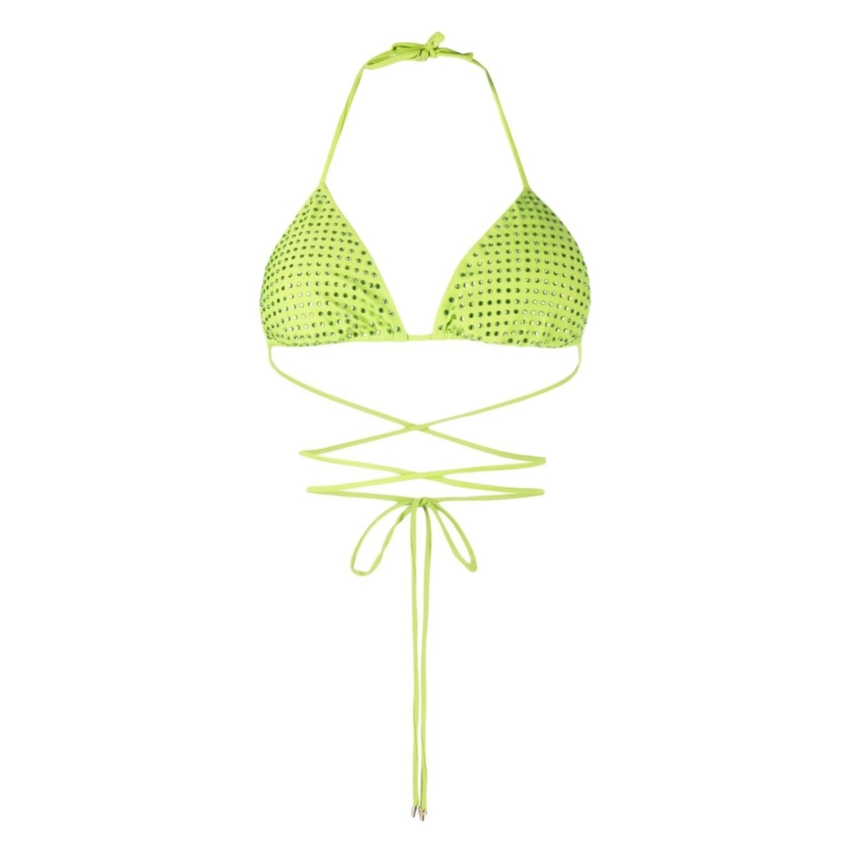 crystal triangle strappy bikini top