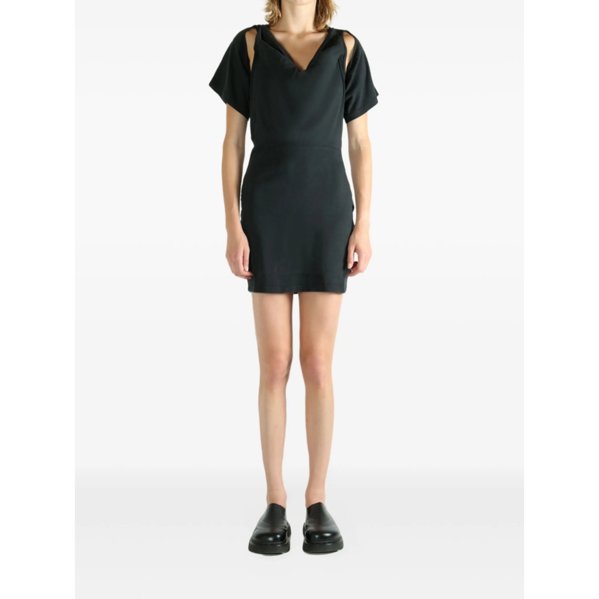 cut-out draped mini dress - Img 2