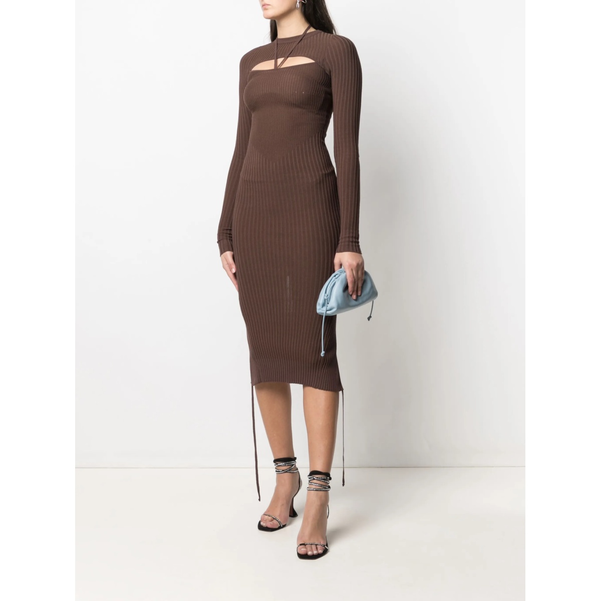 cut-out fitted knitted dress - Img 2