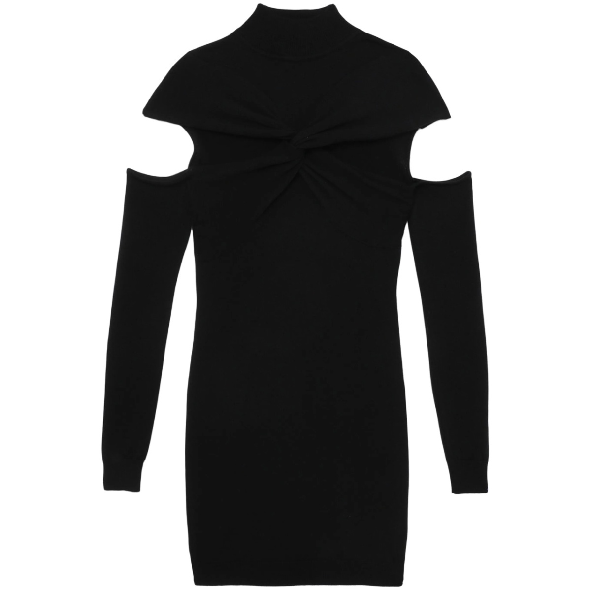 cut-out twisted wool minidress