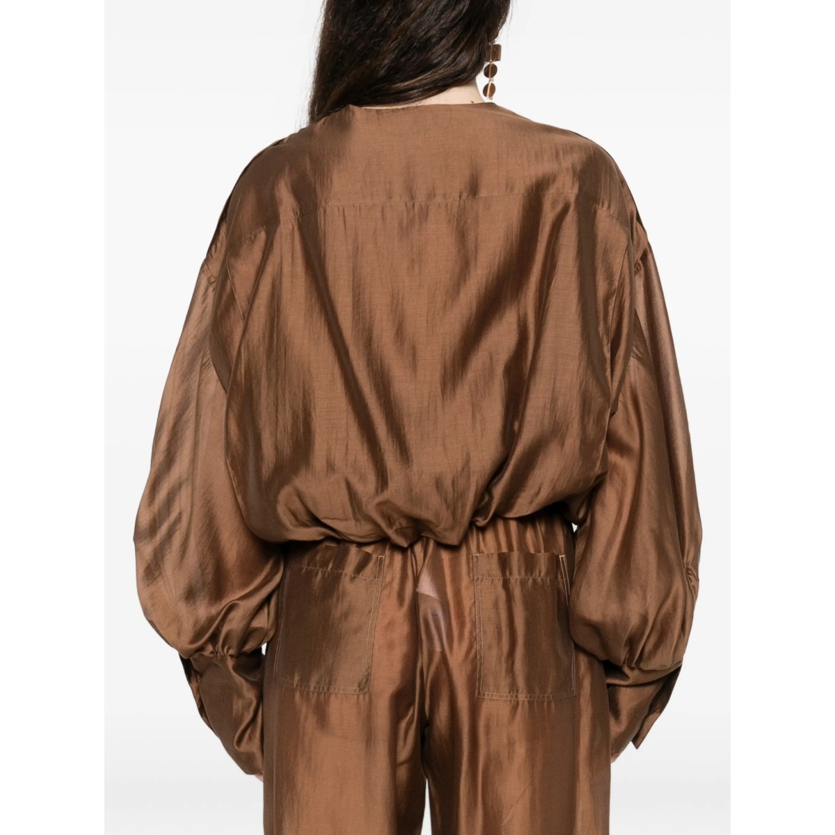 Diana collarless long-sleeve shirt - Img 4