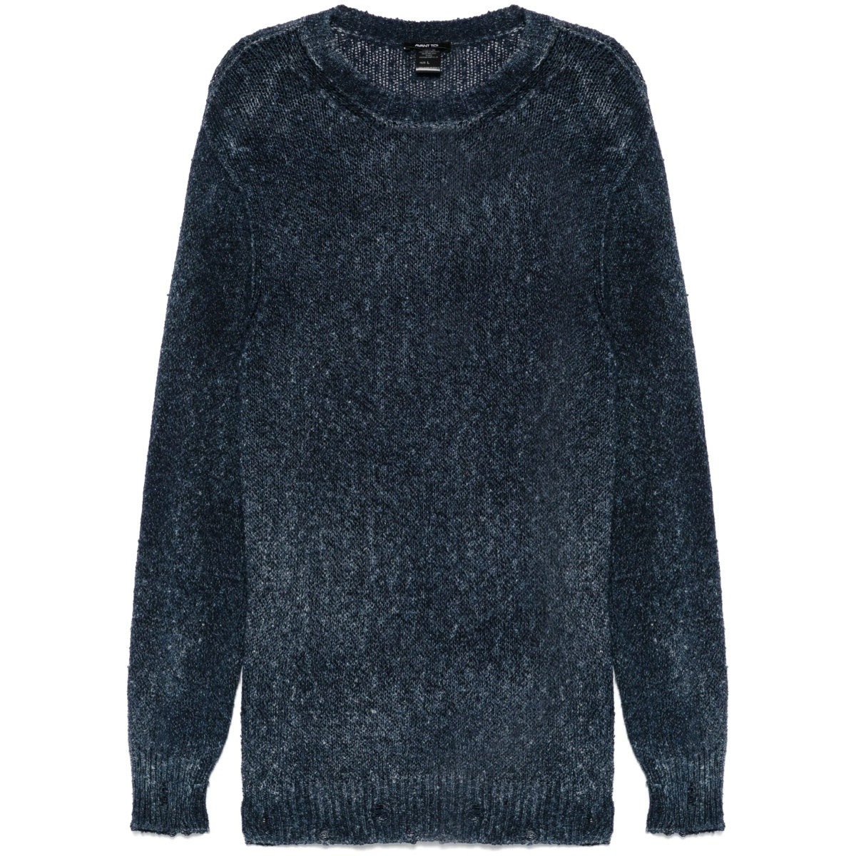 distressed-effect sweater