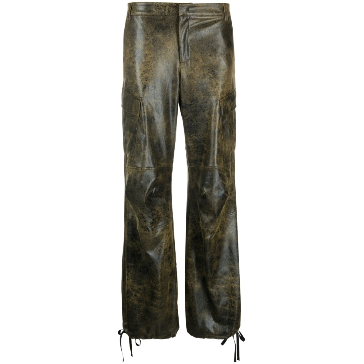 distressed-effect tapered trousers