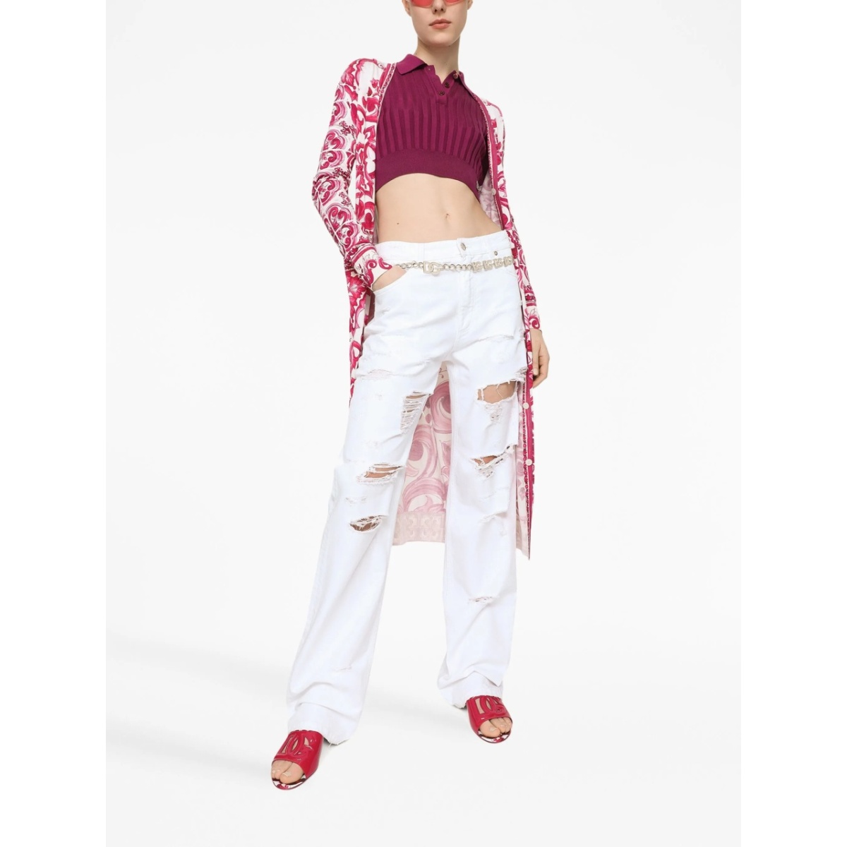 distressed straight-leg jeans - Img 2