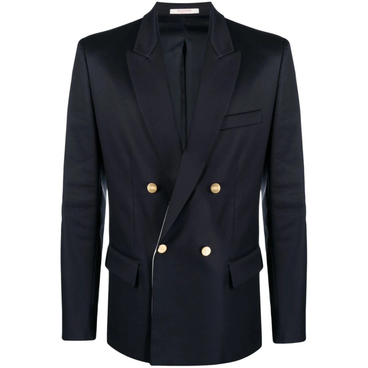 double-breasted cotton blazer