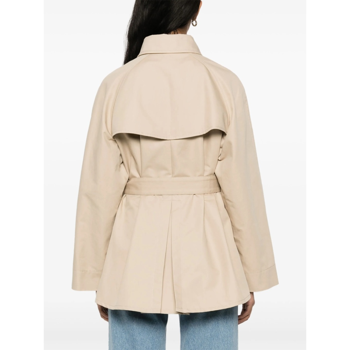 double-breasted short trench coat - Img 4