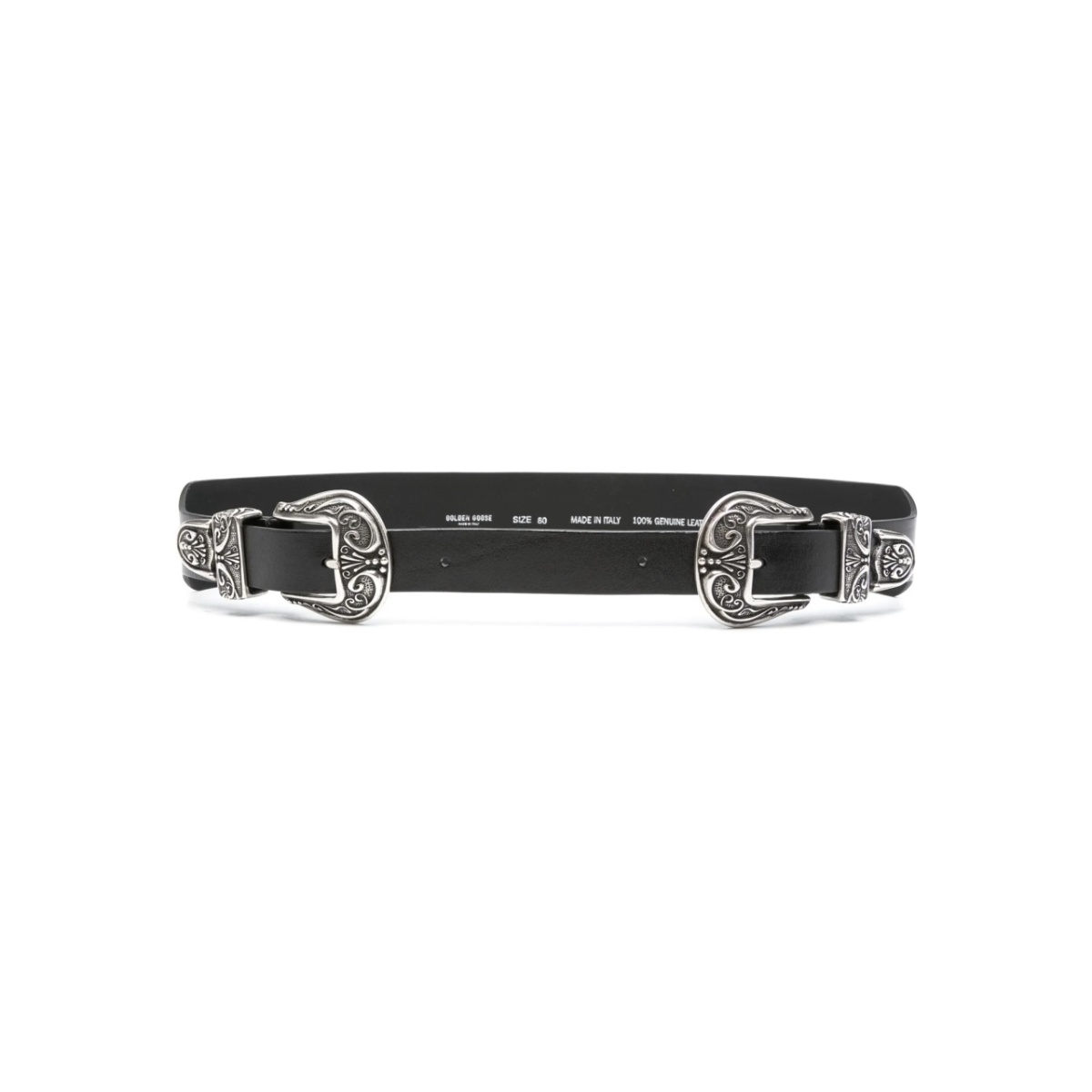 double buckle leather belt