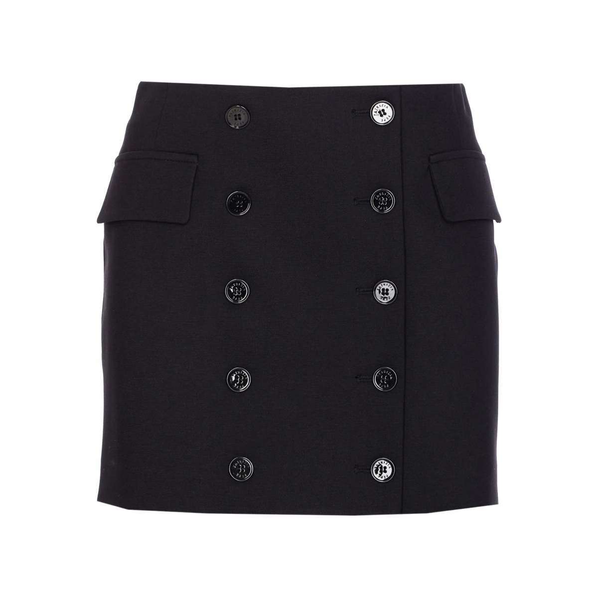 double-button straight skirt