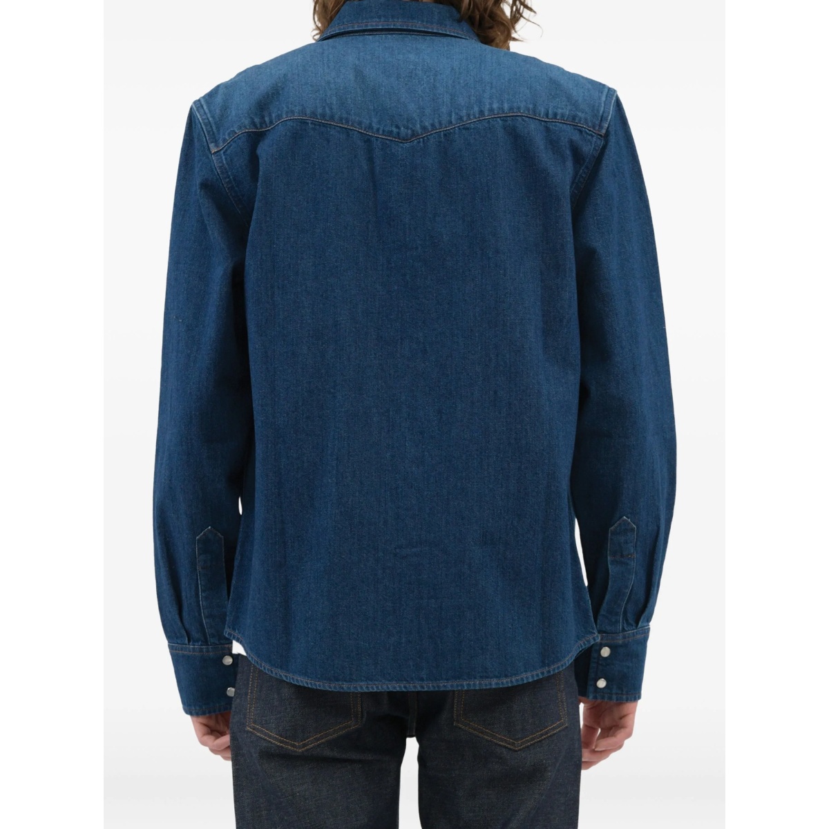 double-pocket denim shirt - Img 3