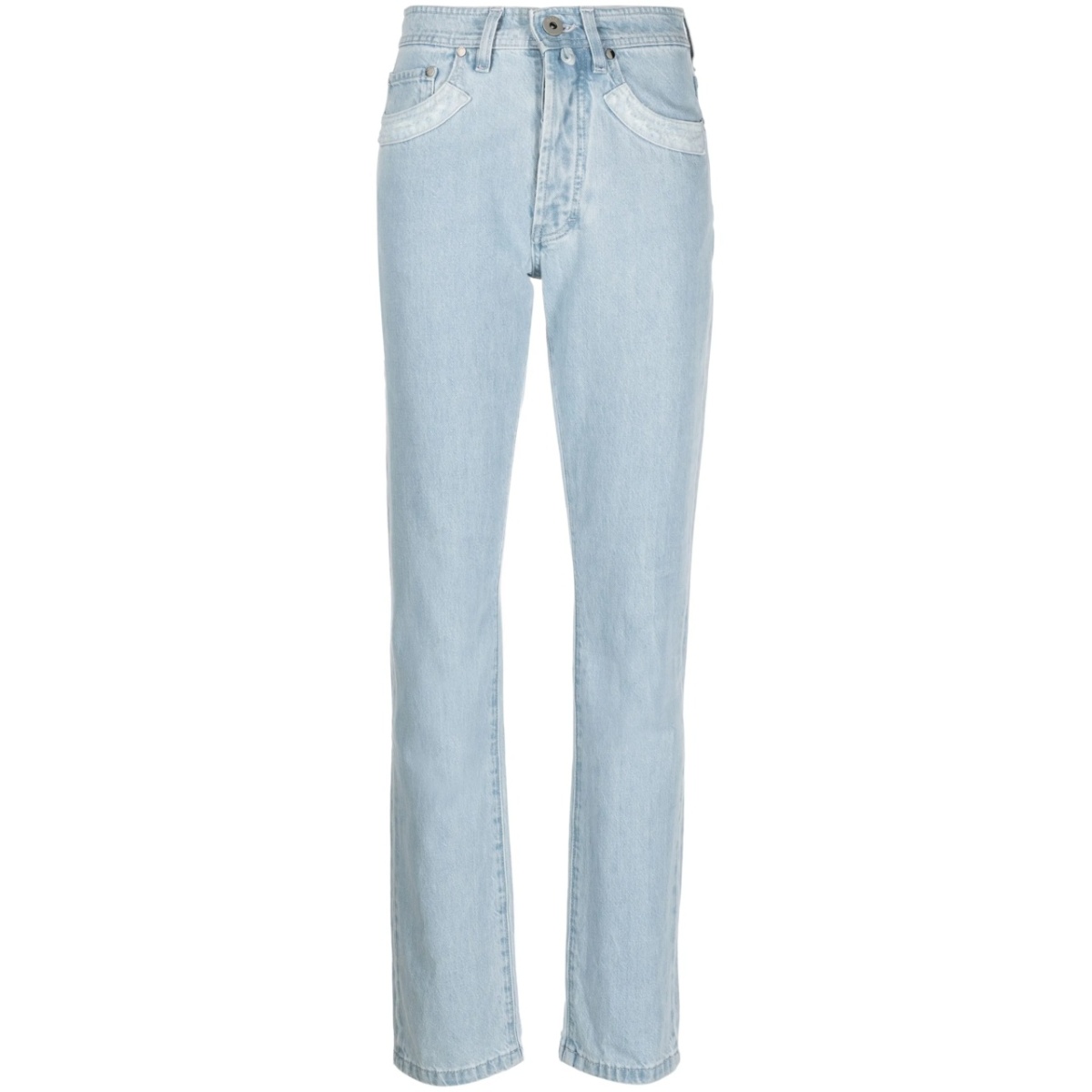 Double Shift ripped-patch straight-leg jeans