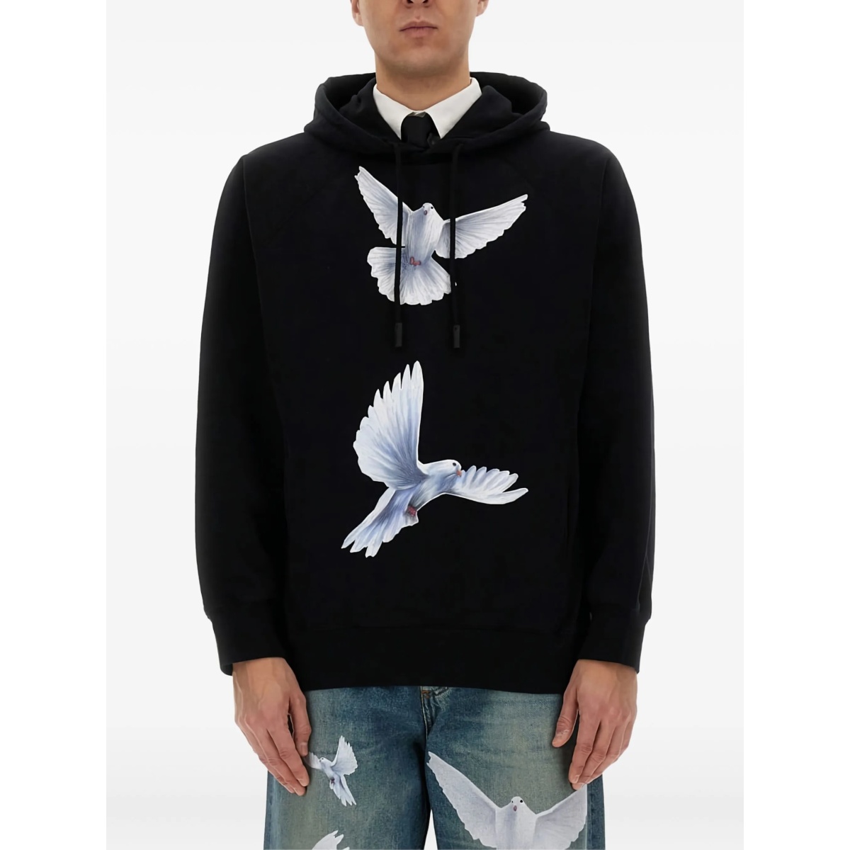 dove-print hoodie