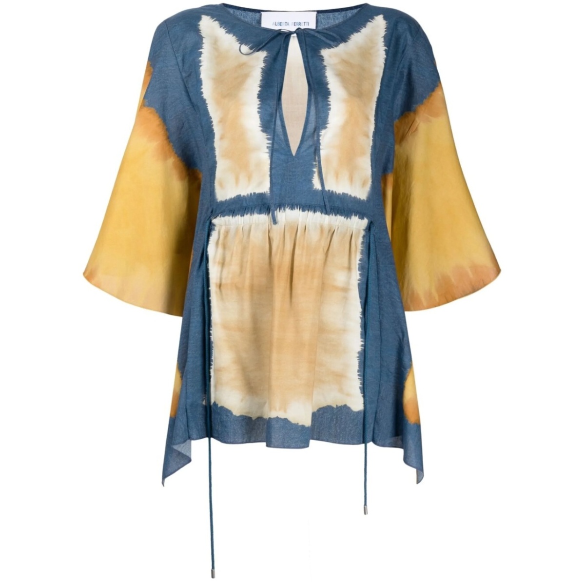 draped sleeves cotton tunic