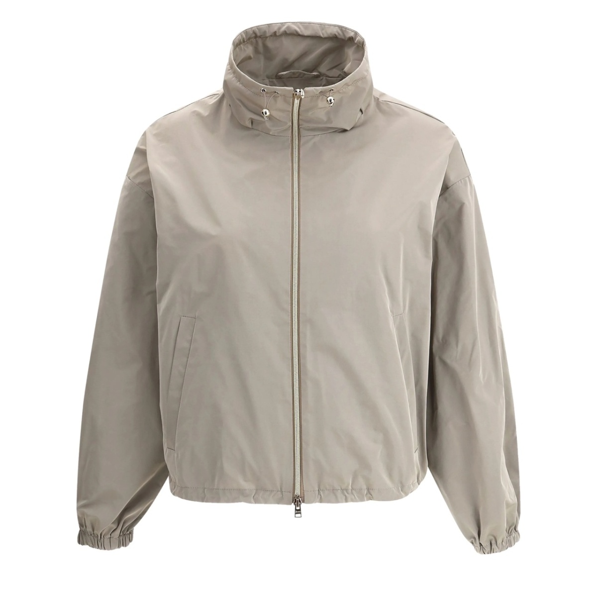 drawstring-neck jacket