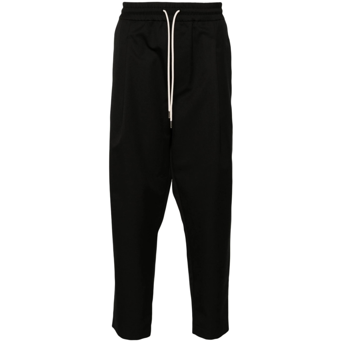 drawstring twill cropped trousers