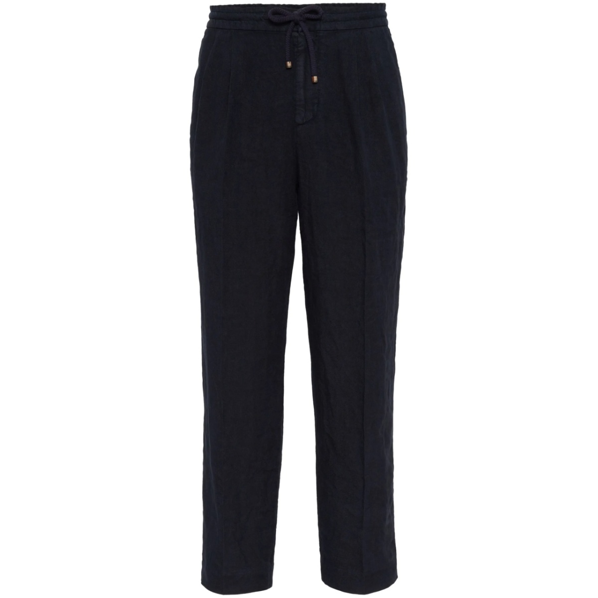 drawstring-waist linen trousers