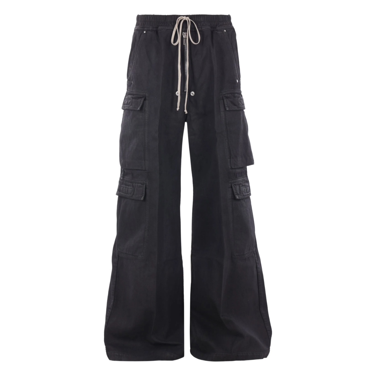 drawstring wide-leg cargo trousers