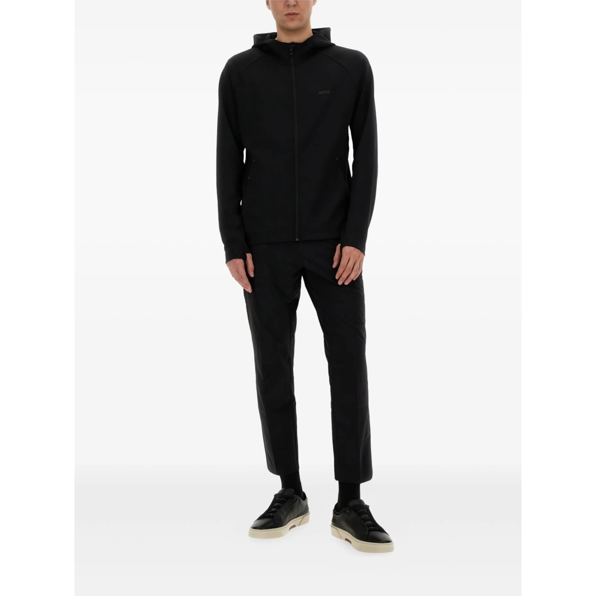 elastic-waistband straight-leg trousers - Img 2