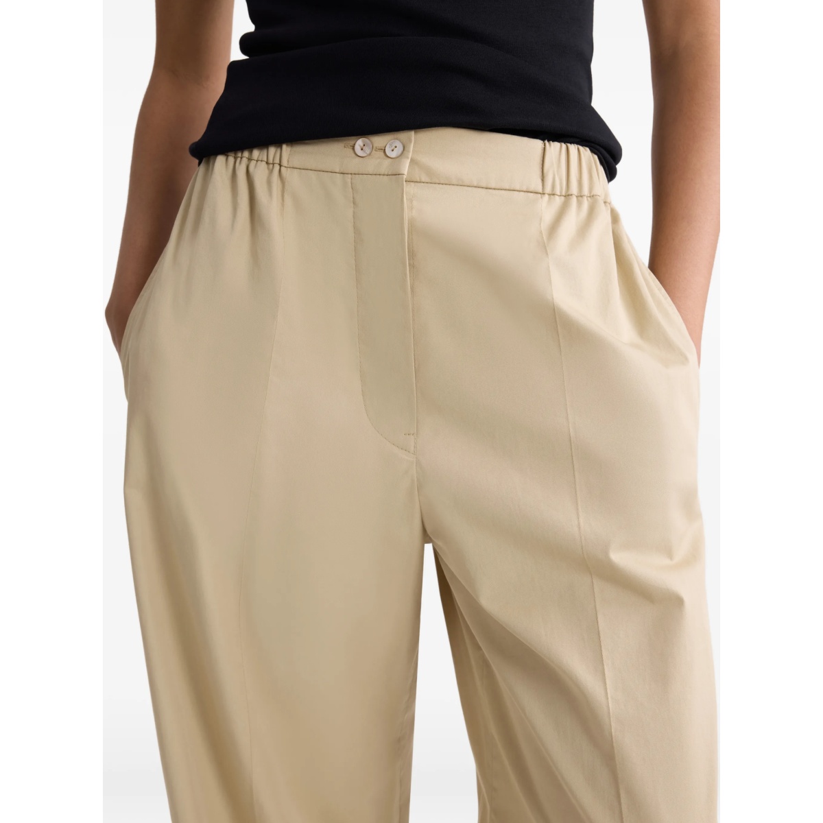 elasticated-waist buttoned palazzo pants - Img 4