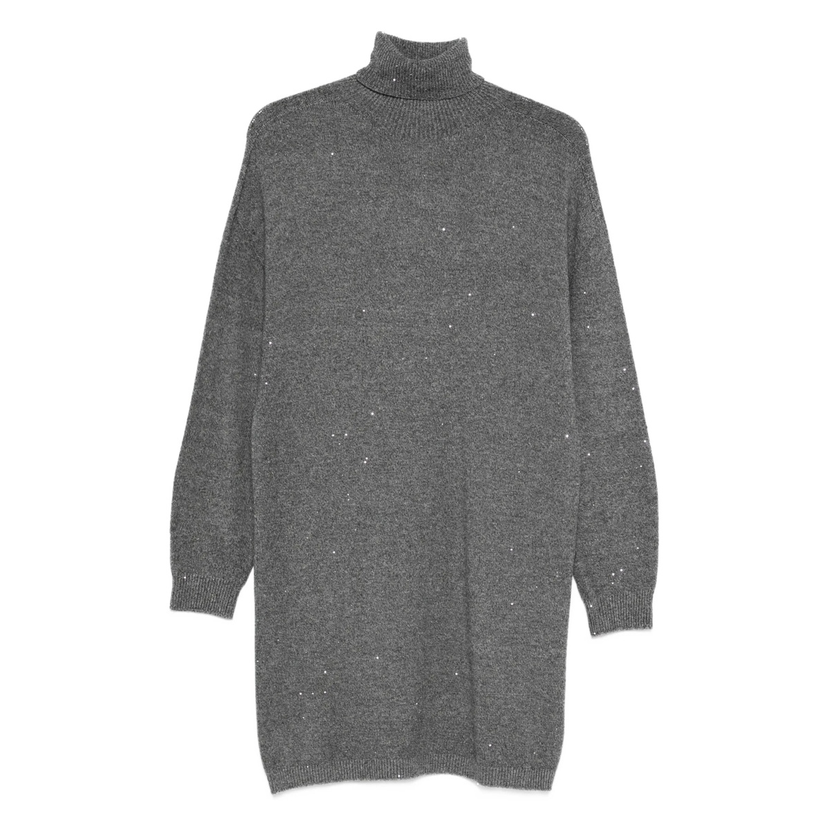 embellished turtleneck knit dress