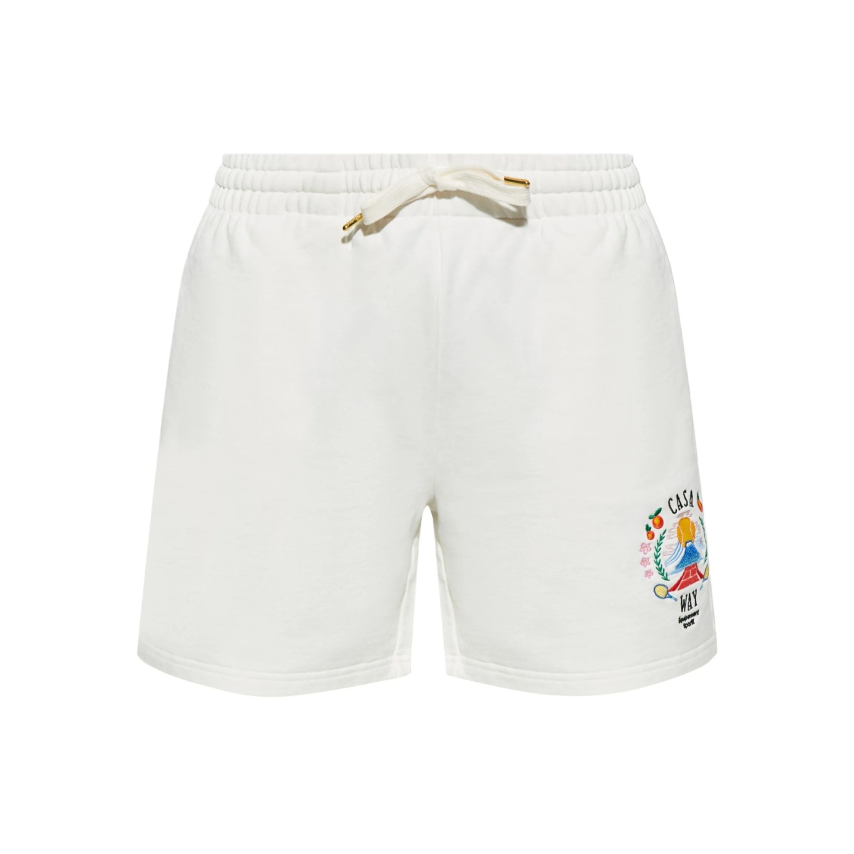 embroidered-logo shorts