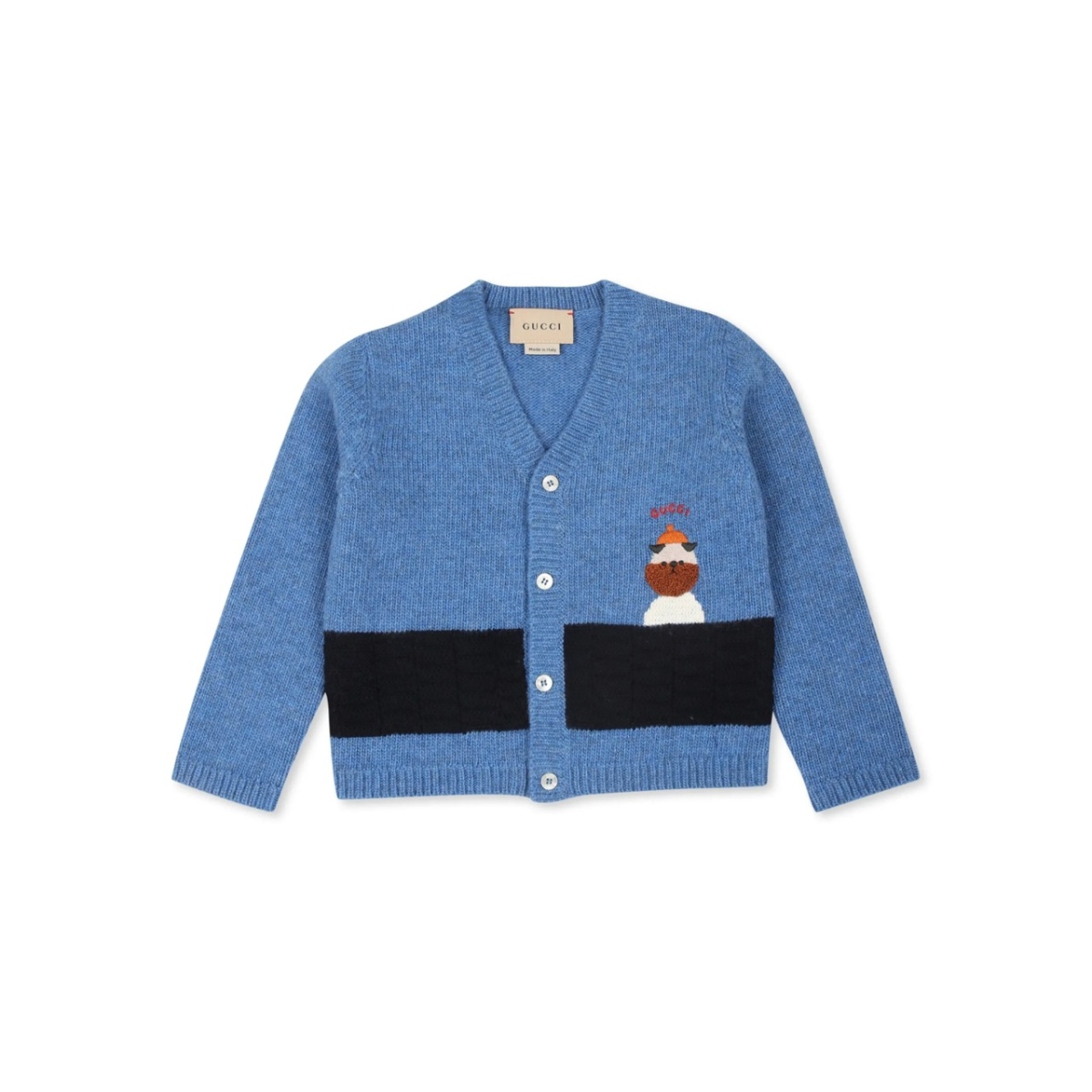 embroidered wool cardigan