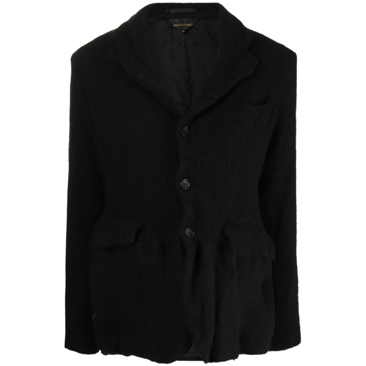 felted-finish single-breasted blazer