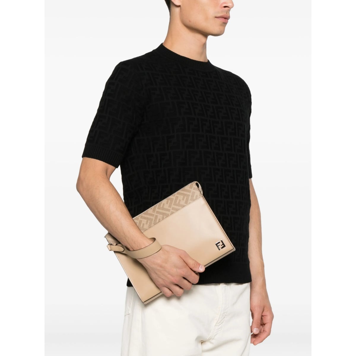 FF-motif leather clutch bag - Img 2