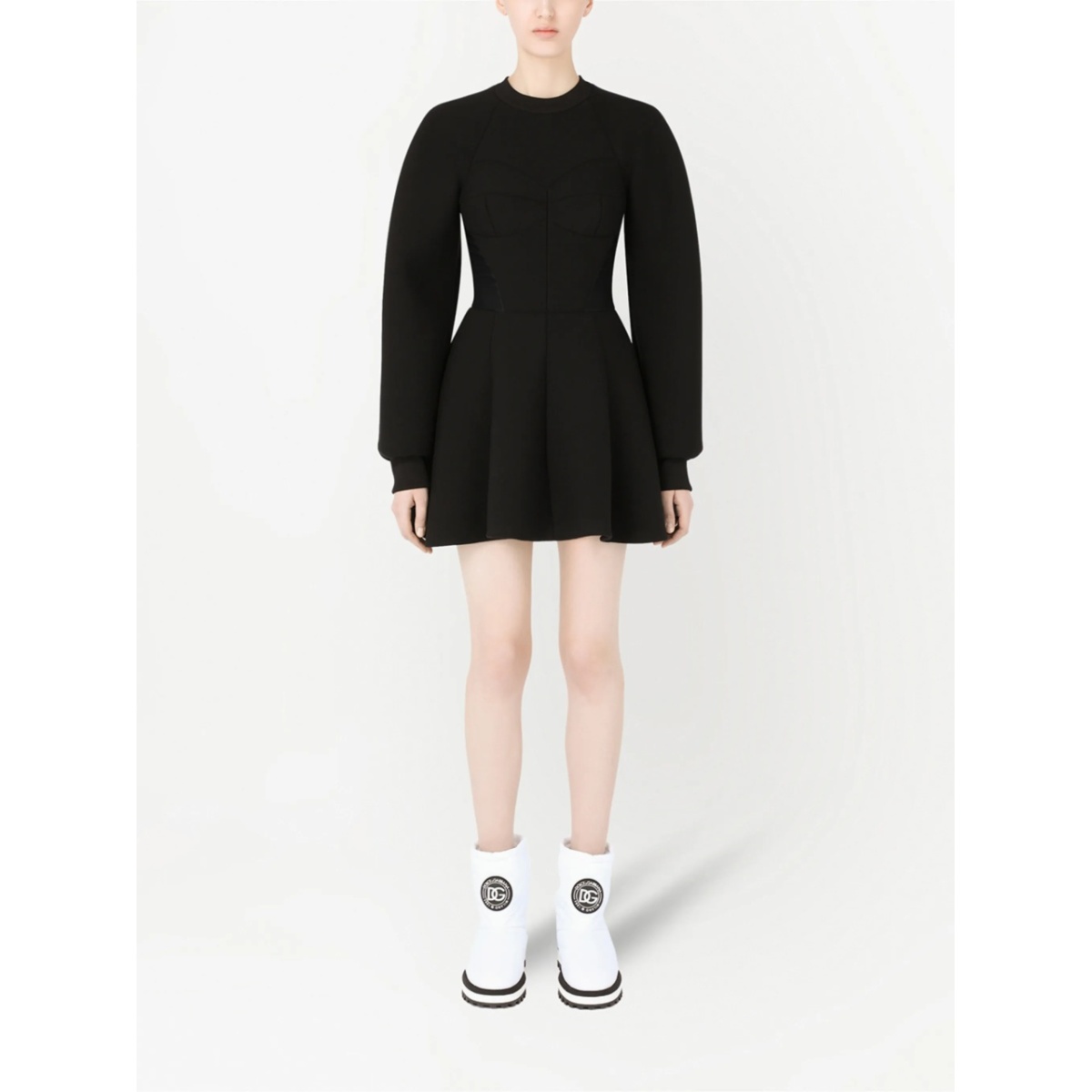 flared fitted-waistline dress - Img 2