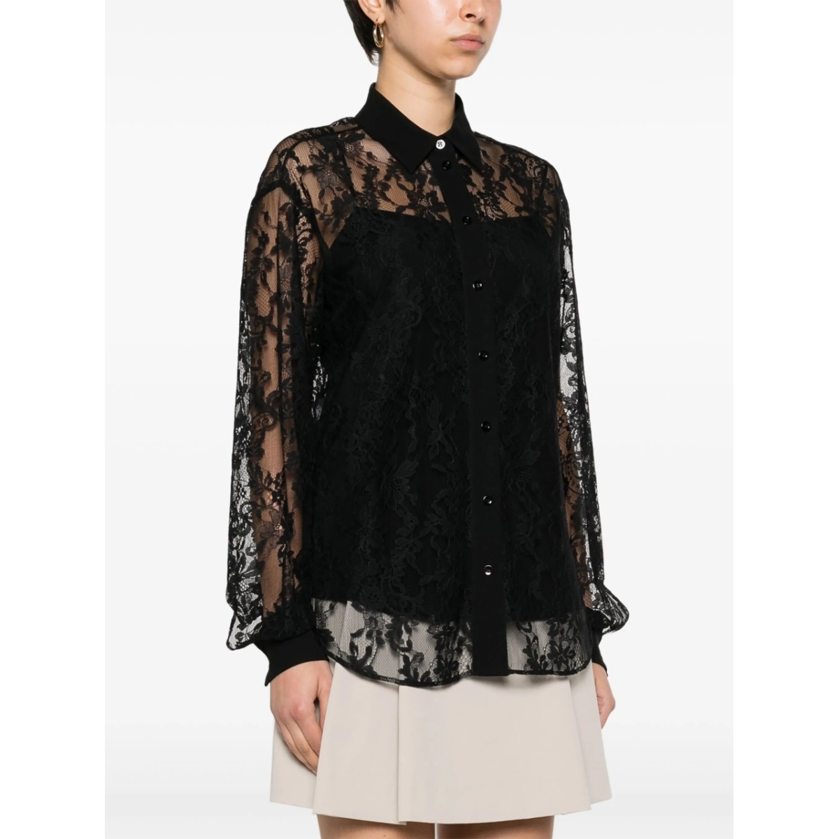 floral-lace button-up shirt - Img 3