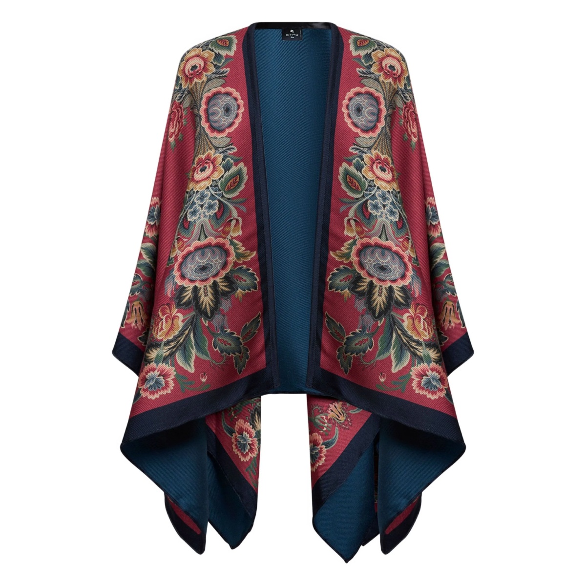 floral-patterned cape