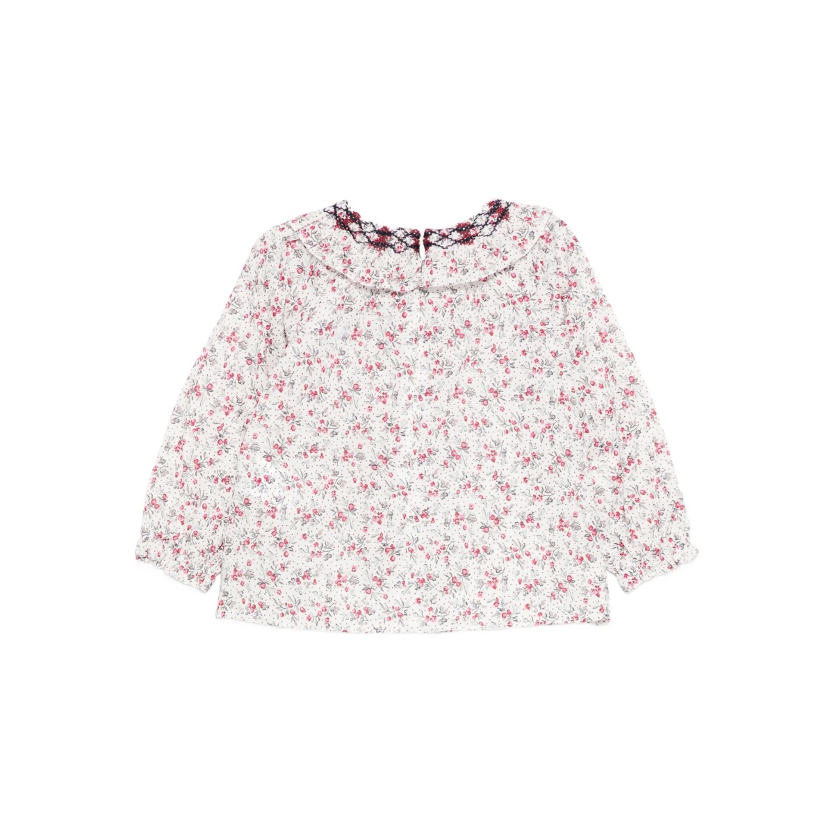 floral-print embroidered top - Img 2