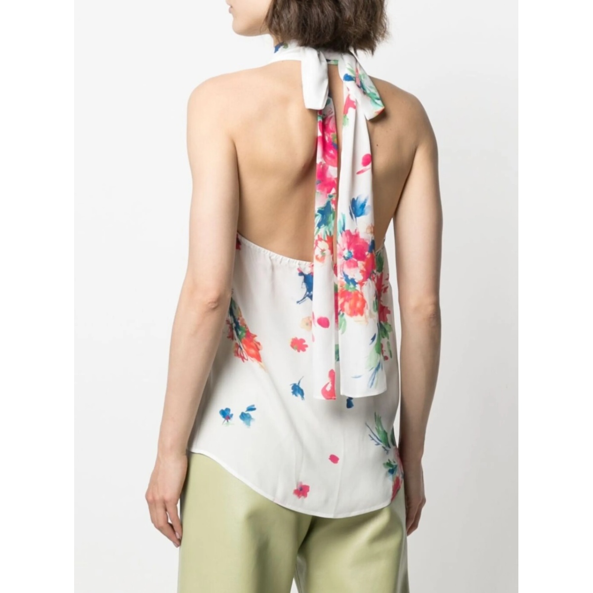 floral-print halterneck blouse - Img 4