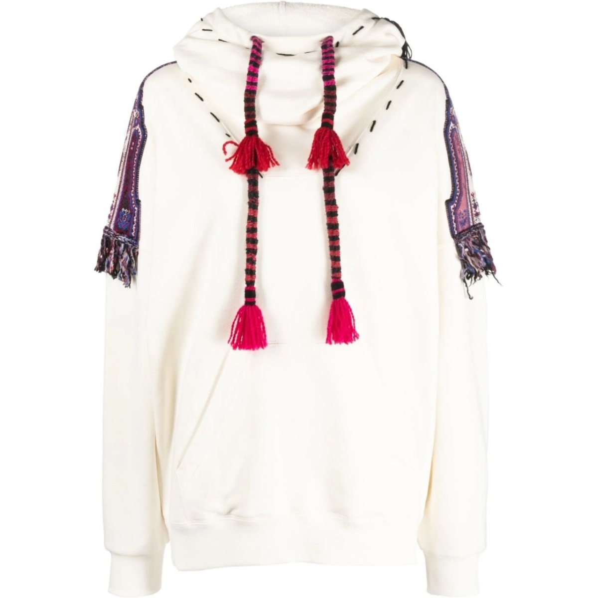 fringe-detail hoodie