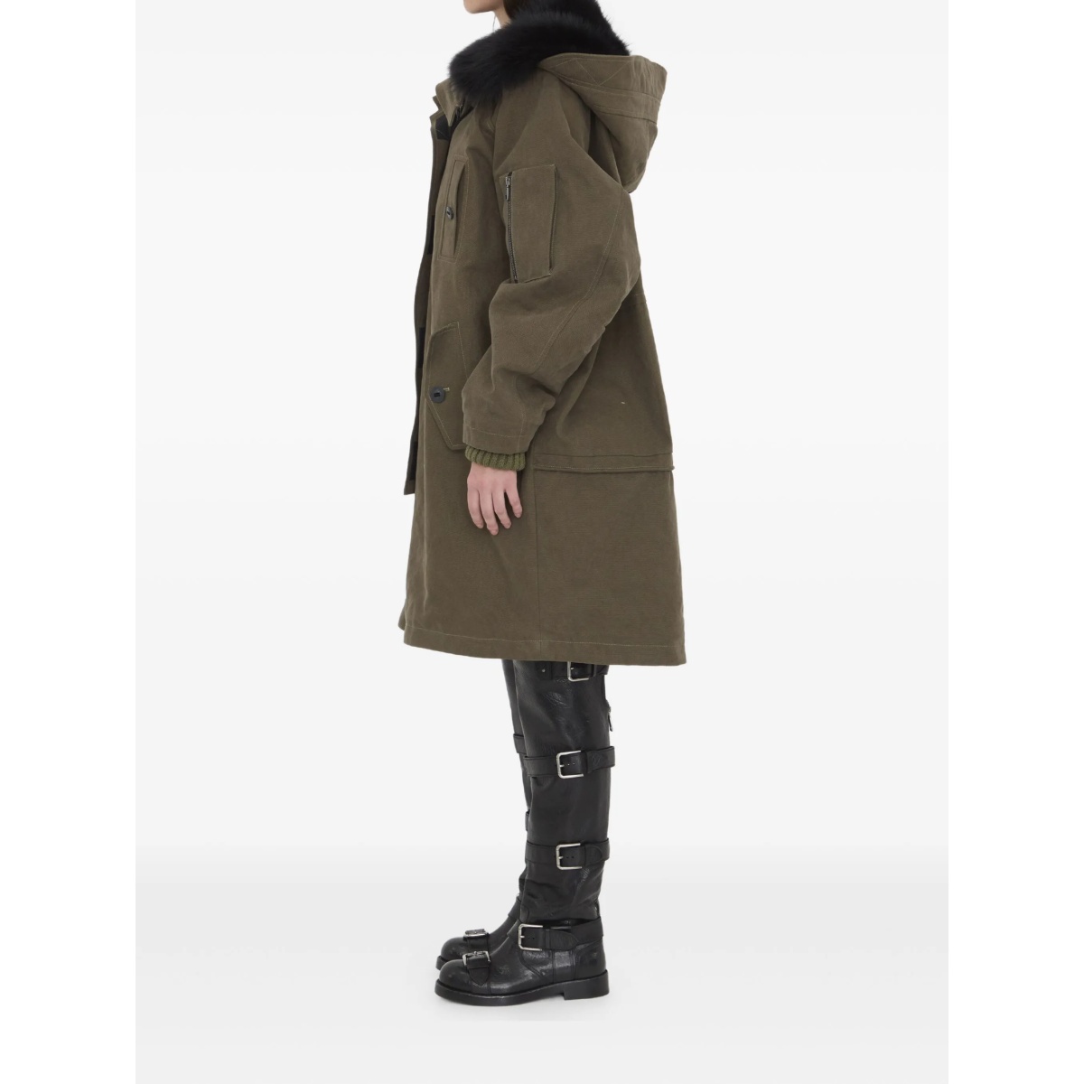 fur-trim padded coat - Img 3