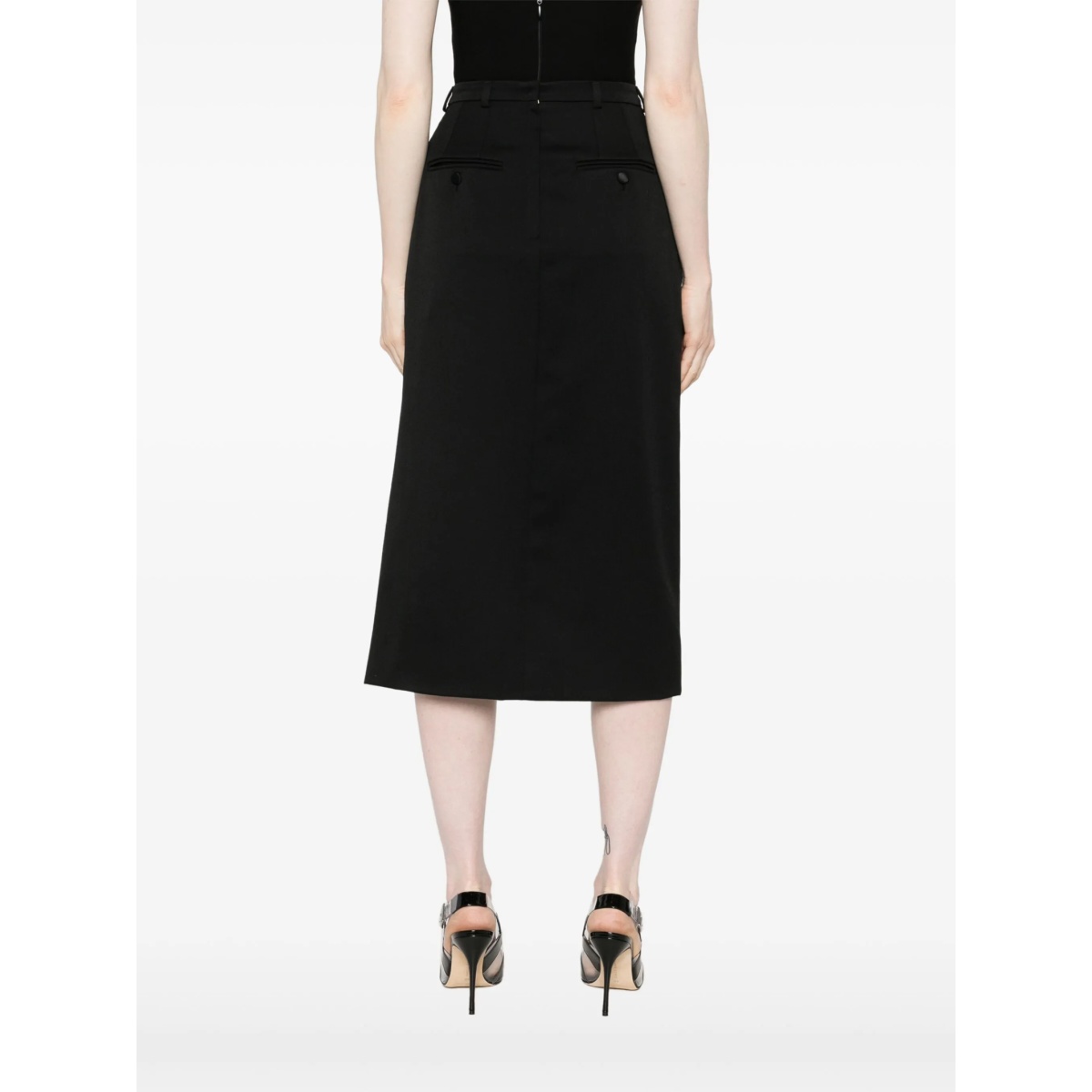 gabardine virgin-wool midi skirt - Img 4