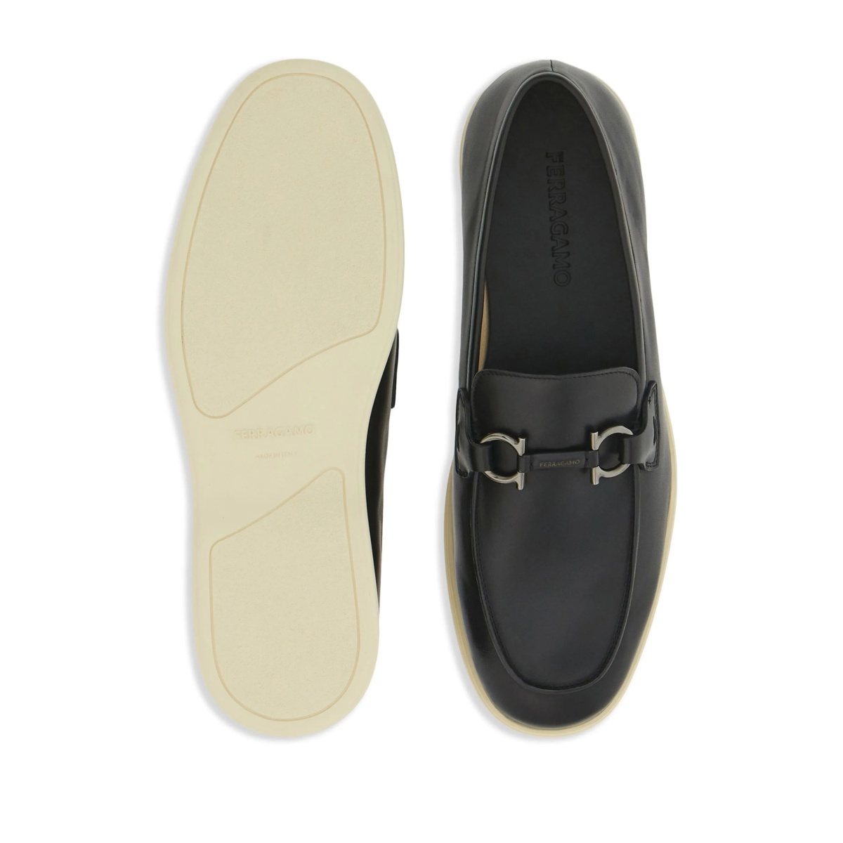 Gancini-plaque leather loafers - Img 5