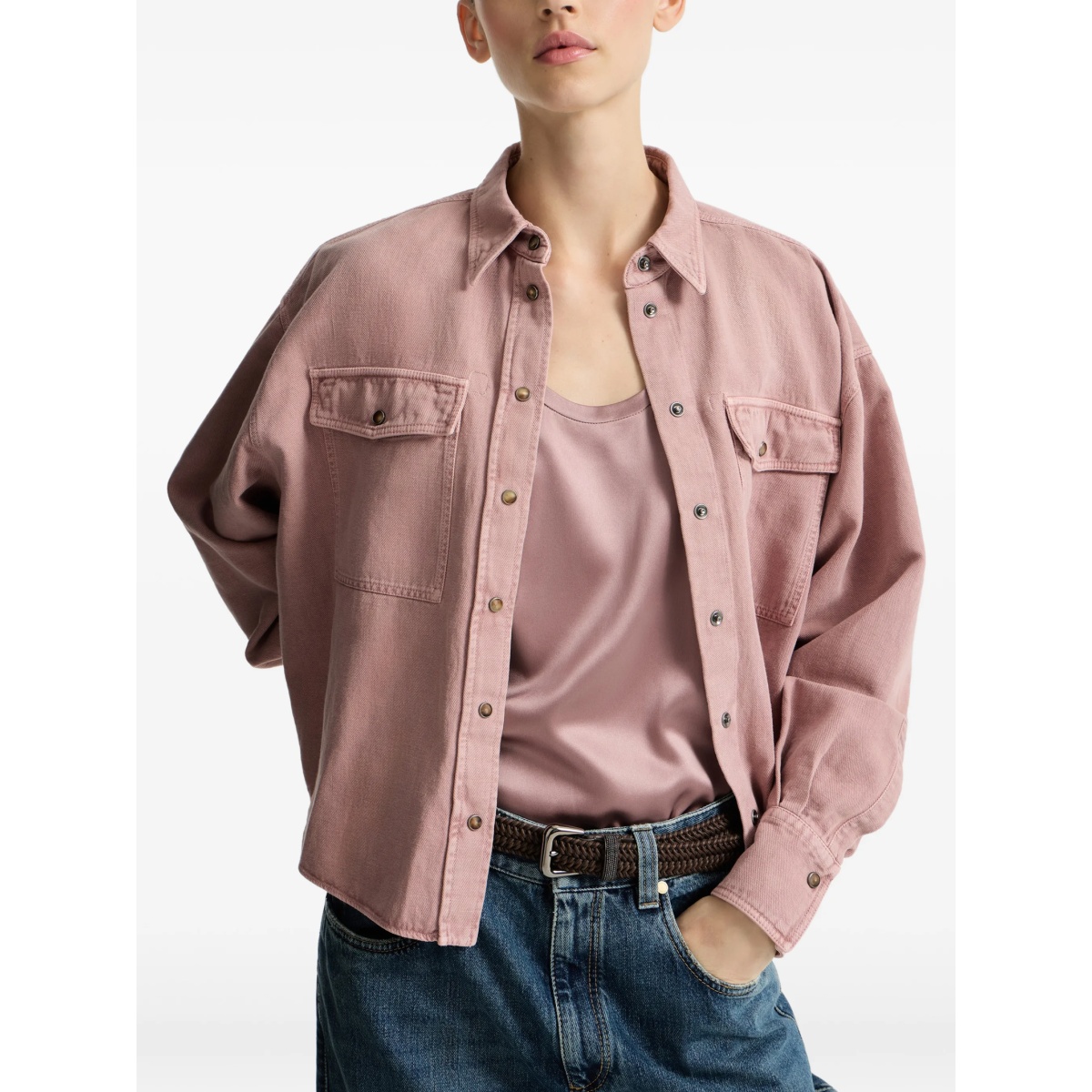garment-dyed flap-pocket shirt - Img 5