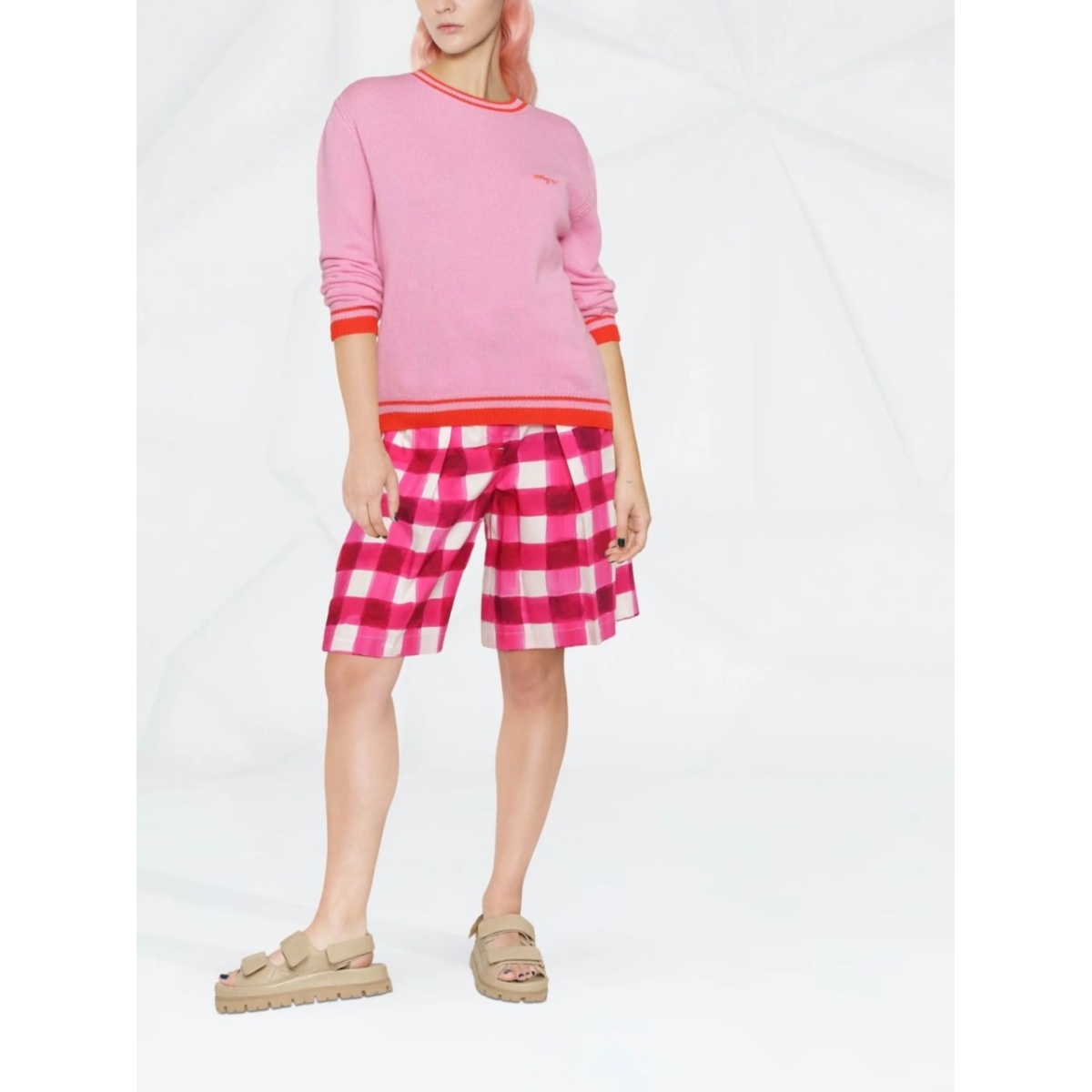 gingham-print tailored knee-length shorts - Img 2